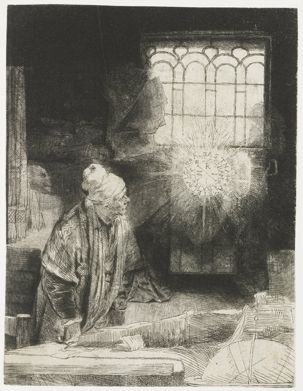En forskare i sitt arbetsrum av Rembrandt van Rijn
