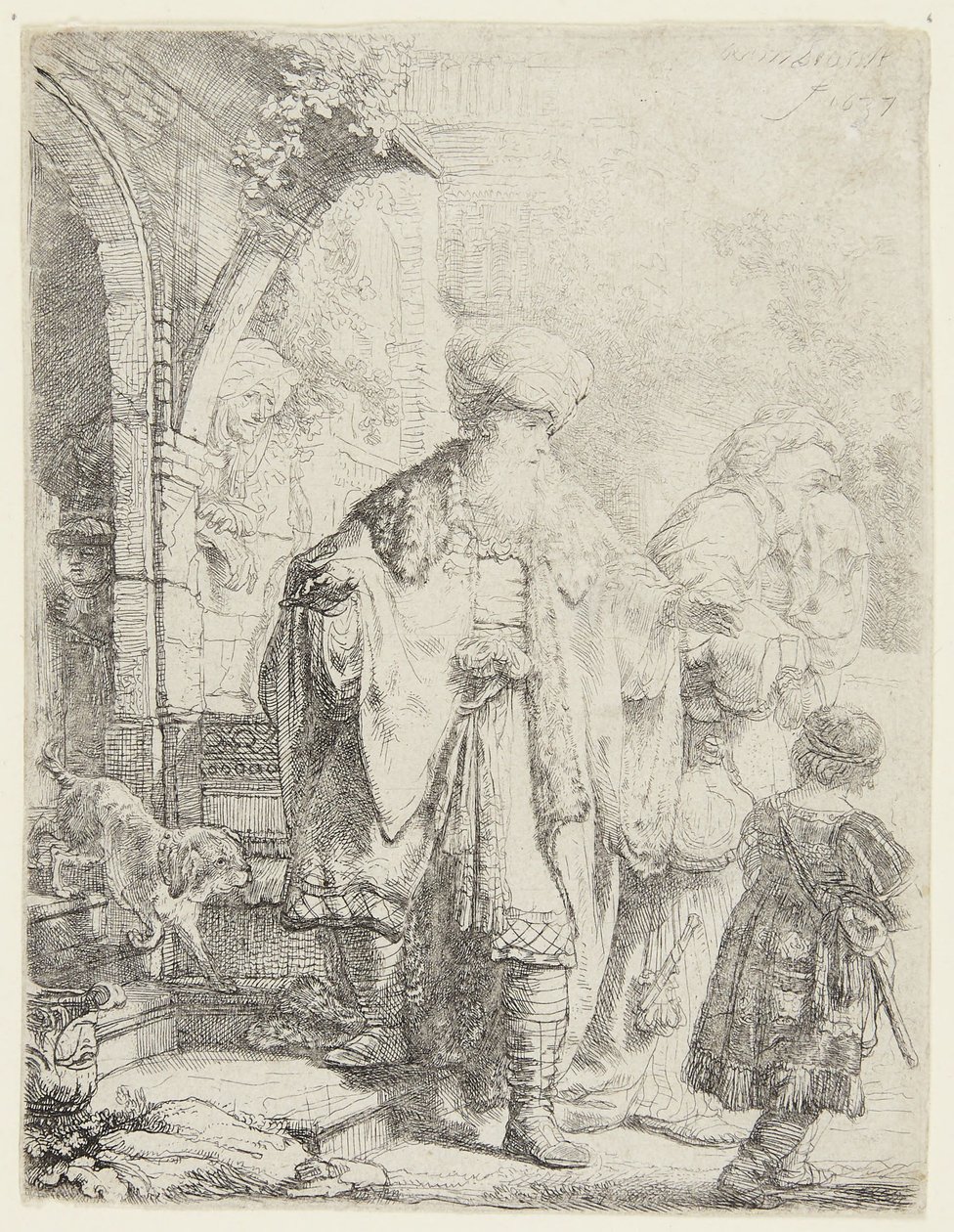 Abraham förvisar Hagar och Ismael av Rembrandt van Rijn