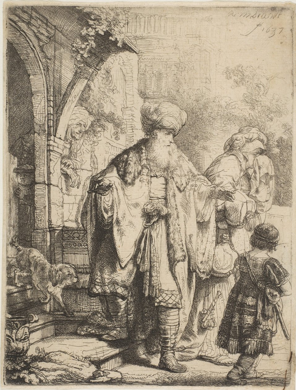 Abraham kastar ut Hagar och Ismael, 1637. av Rembrandt van Rijn