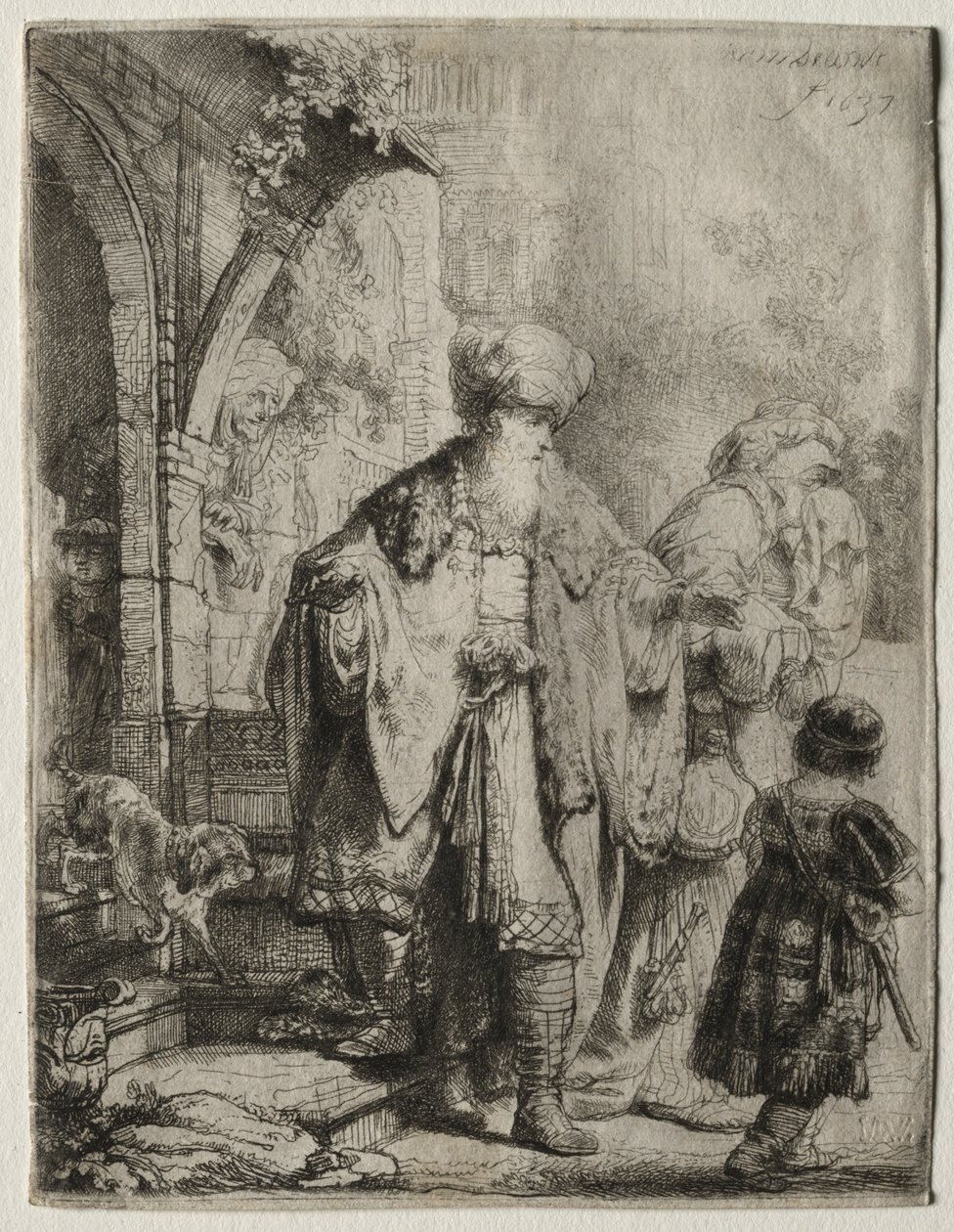Abraham kastar ut Hagar och Ismael av Rembrandt van Rijn