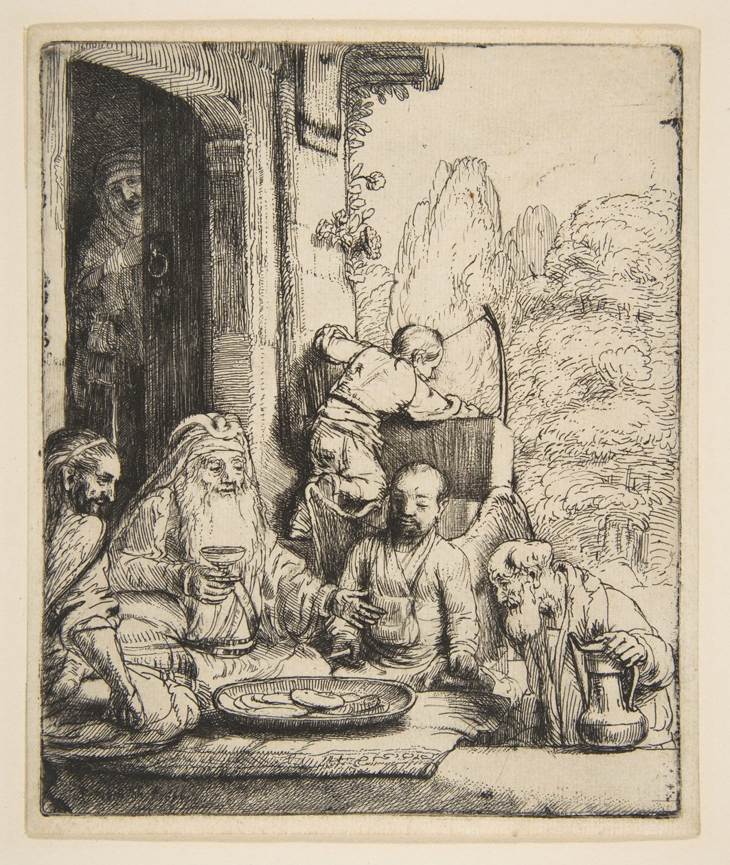 Abraham underhåller änglarna, 1656. av Rembrandt van Rijn