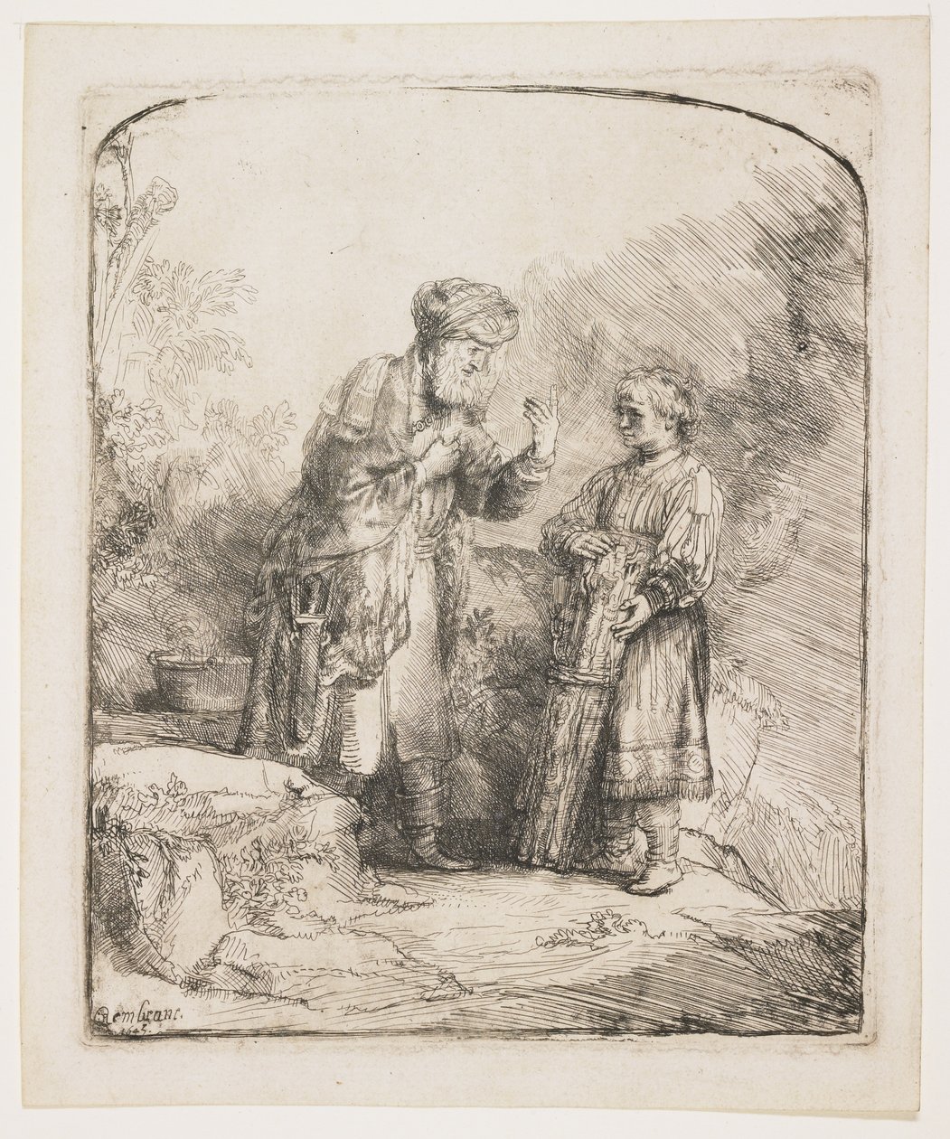 Abraham och Isak, 1645 av Rembrandt van Rijn