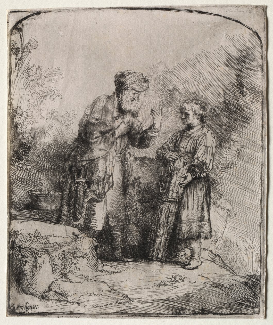 Abraham och Isak, 1645. av Rembrandt van Rijn