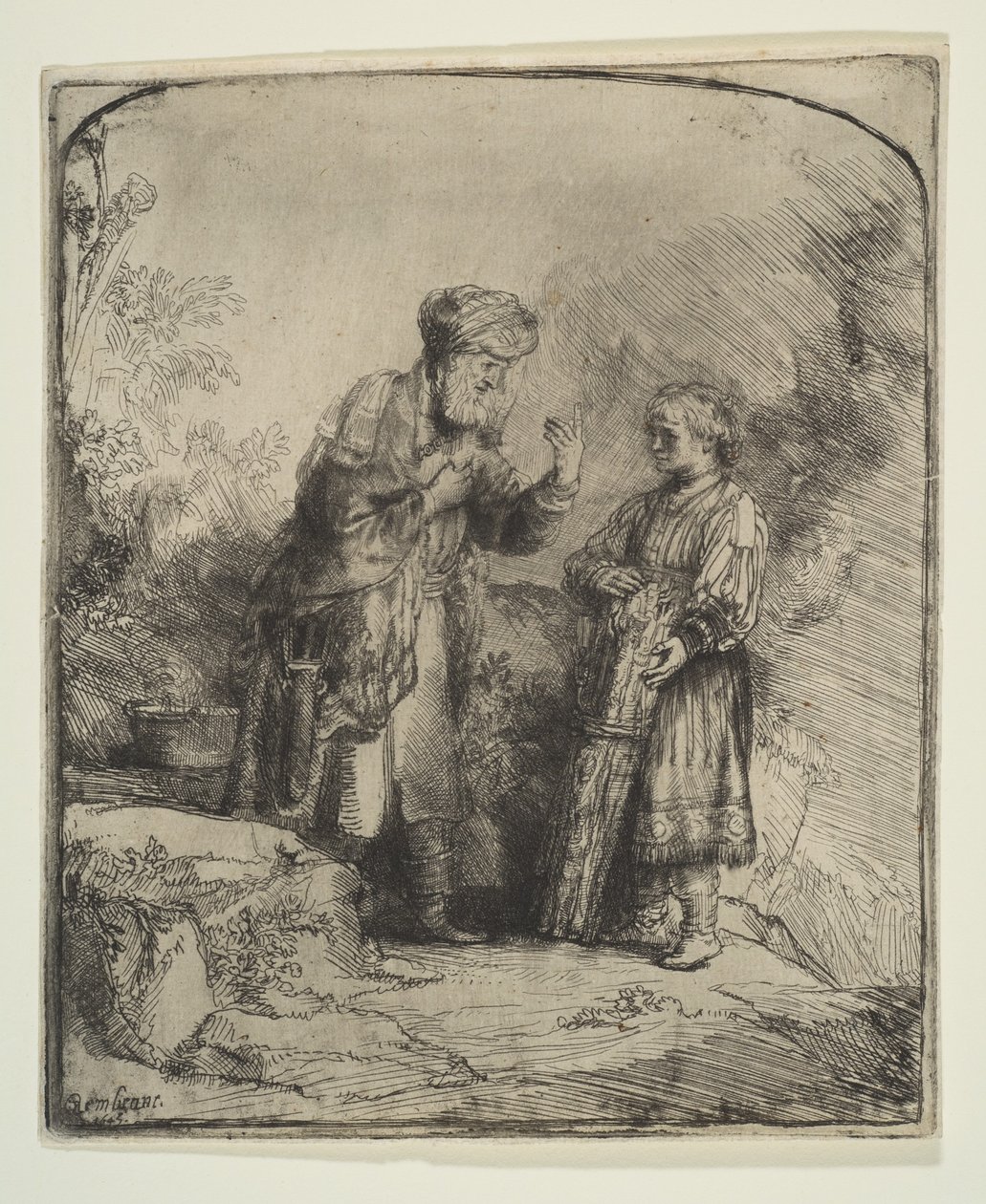 Abraham och Isak, 1645. av Rembrandt van Rijn