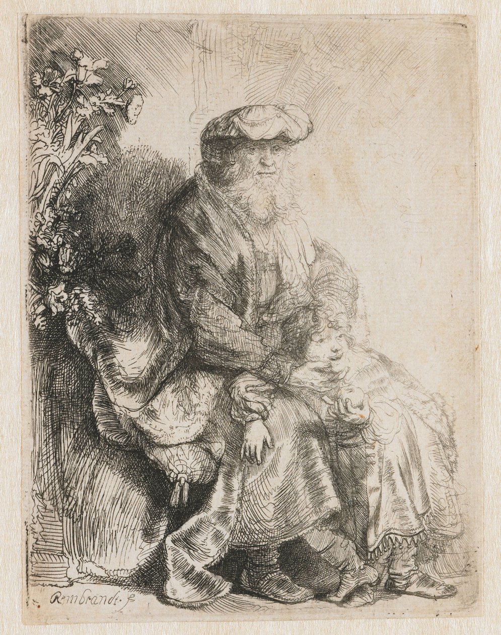 Abraham smeker Isak Jakob smeker Benjamin av Rembrandt van Rijn