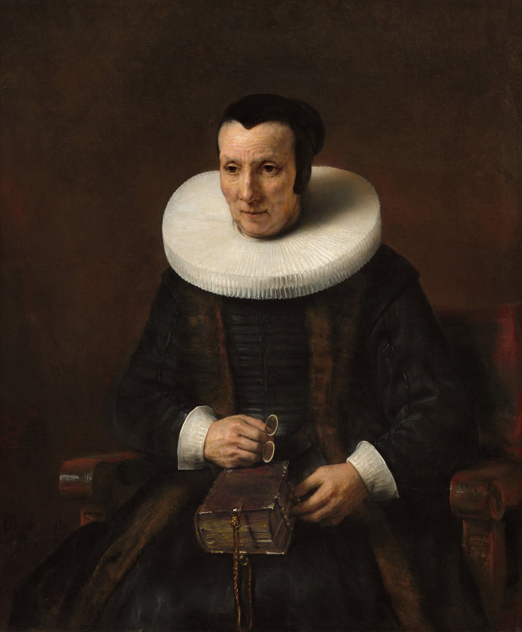 En gammal dam med en bok, 1637. av Rembrandt van Rijn