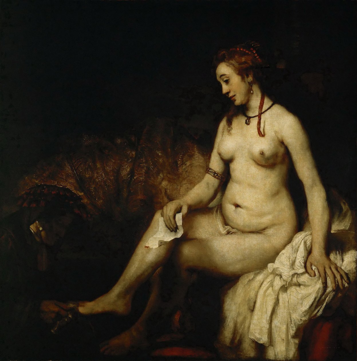 Bathsheba vid hennes bad Bathsheba med kung Davids brev av Rembrandt van Rijn