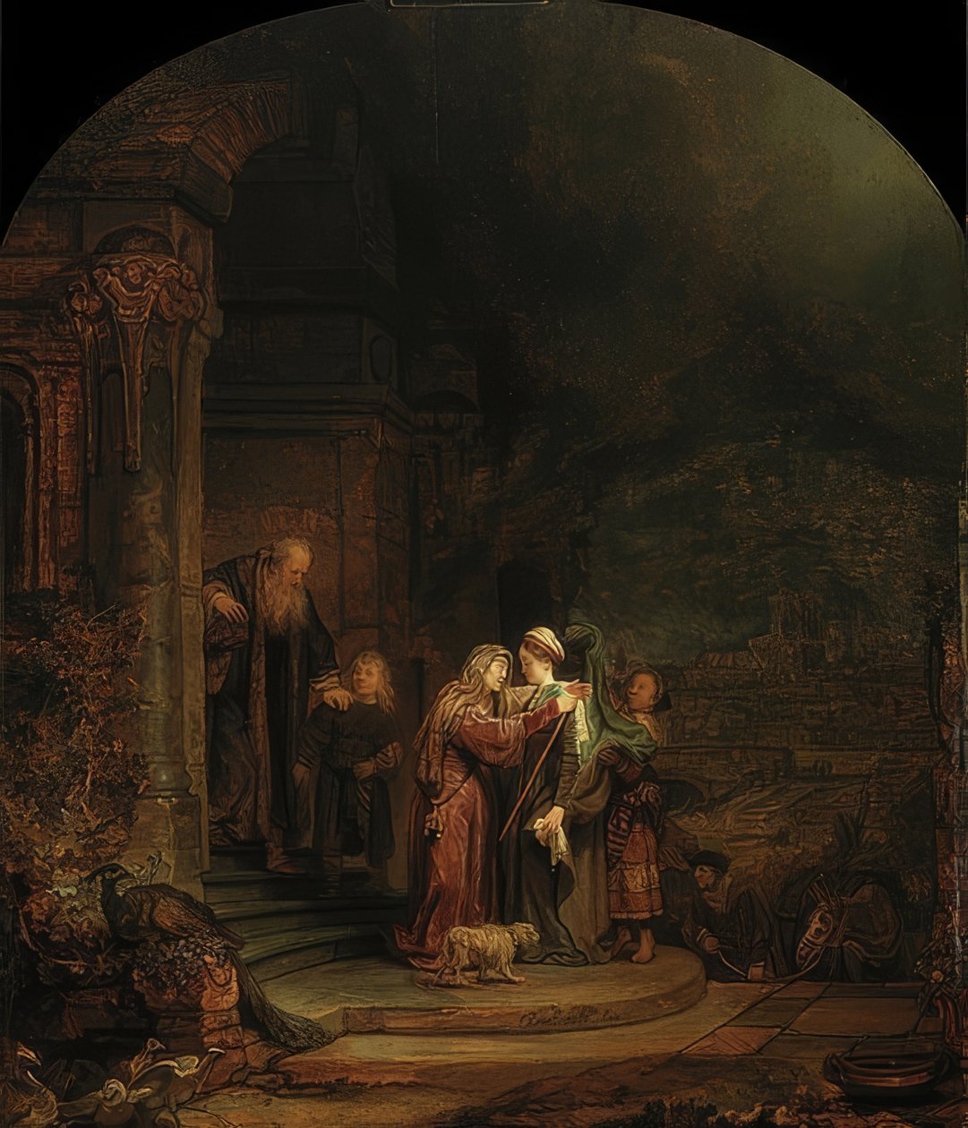 Möte av Maria och Elisabeth. 1640 av Rembrandt van Rijn