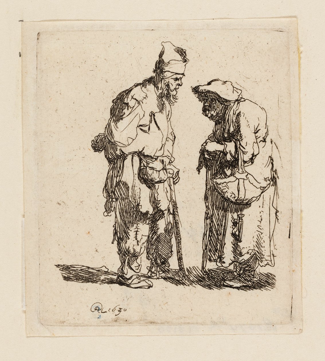 Tiggarman och tiggarkvinna samtalar av Rembrandt van Rijn