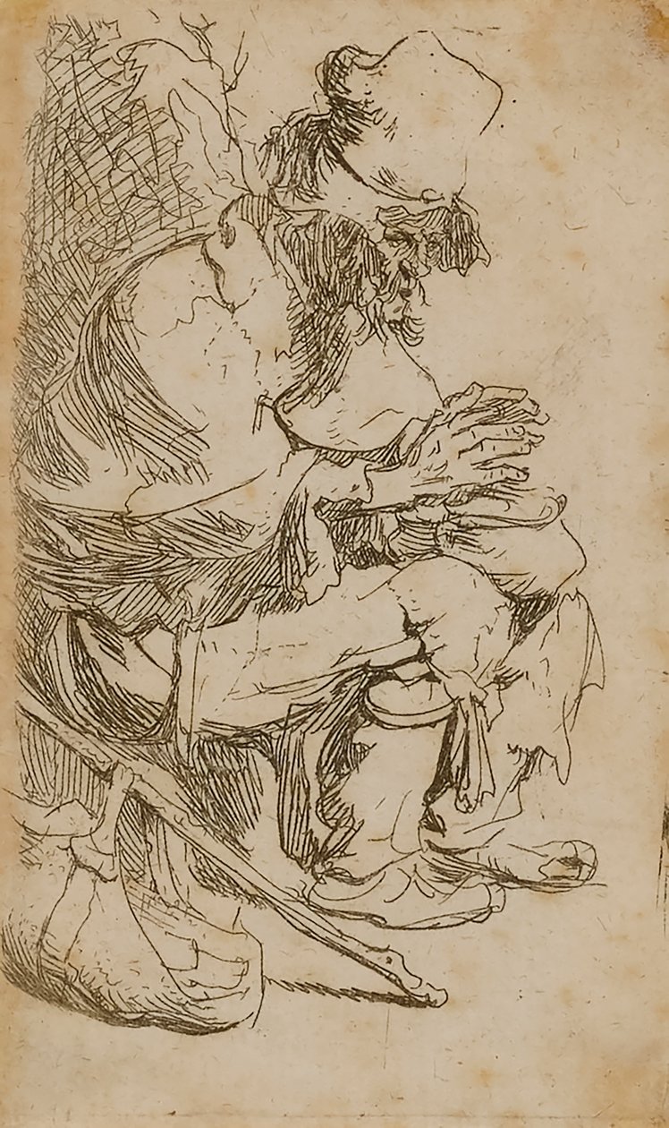 Tiggare värmer sina händer av Rembrandt van Rijn