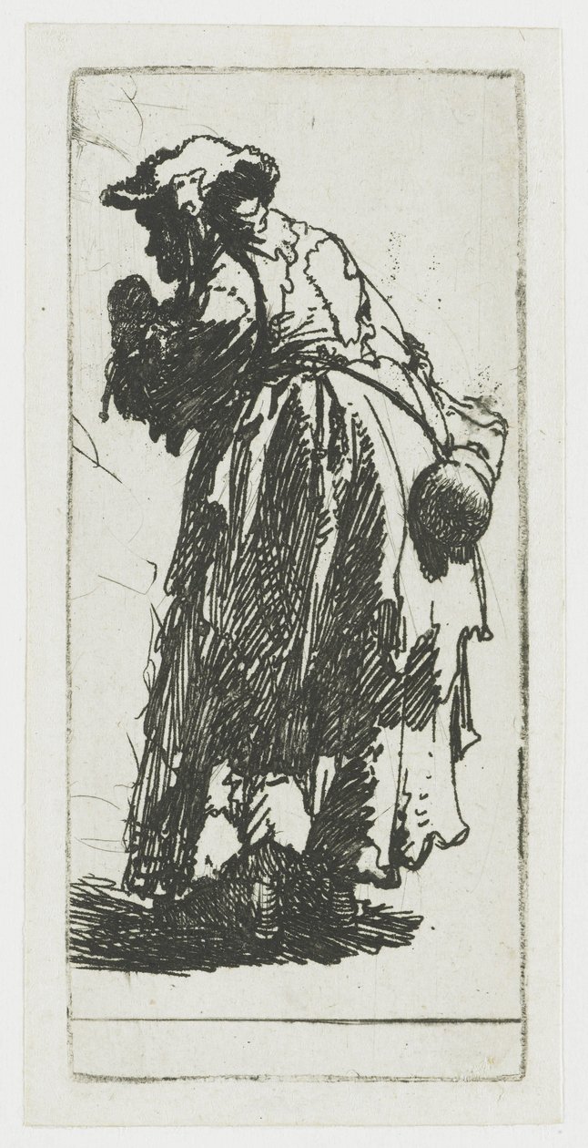 Tigarkvinna med en kalebass av Rembrandt van Rijn