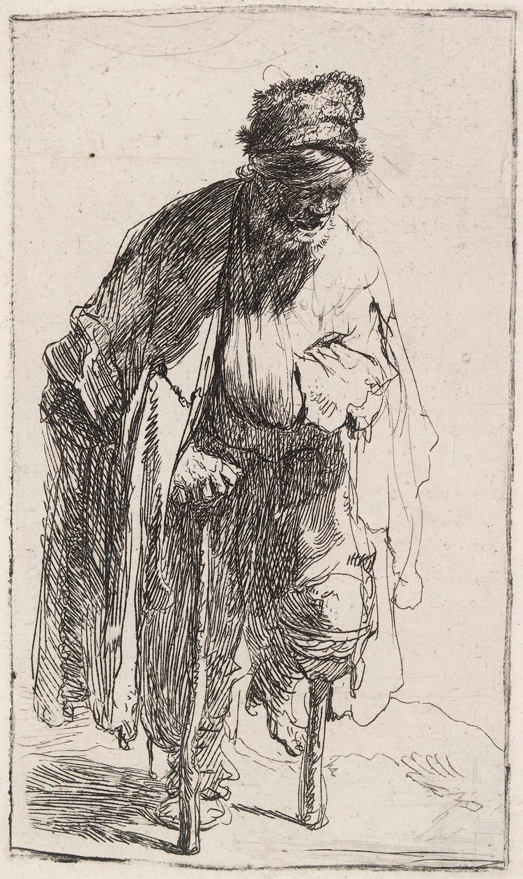 Tiggare med träben, ca 1630. av Rembrandt van Rijn