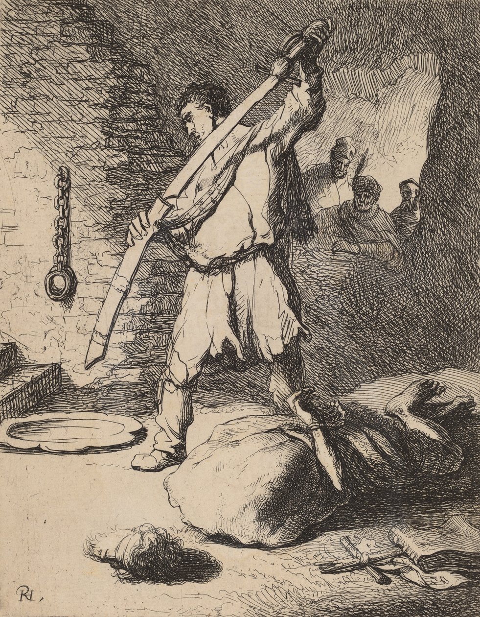Halshuggning av Johannes Döparen, ca. 1627. av Rembrandt van Rijn
