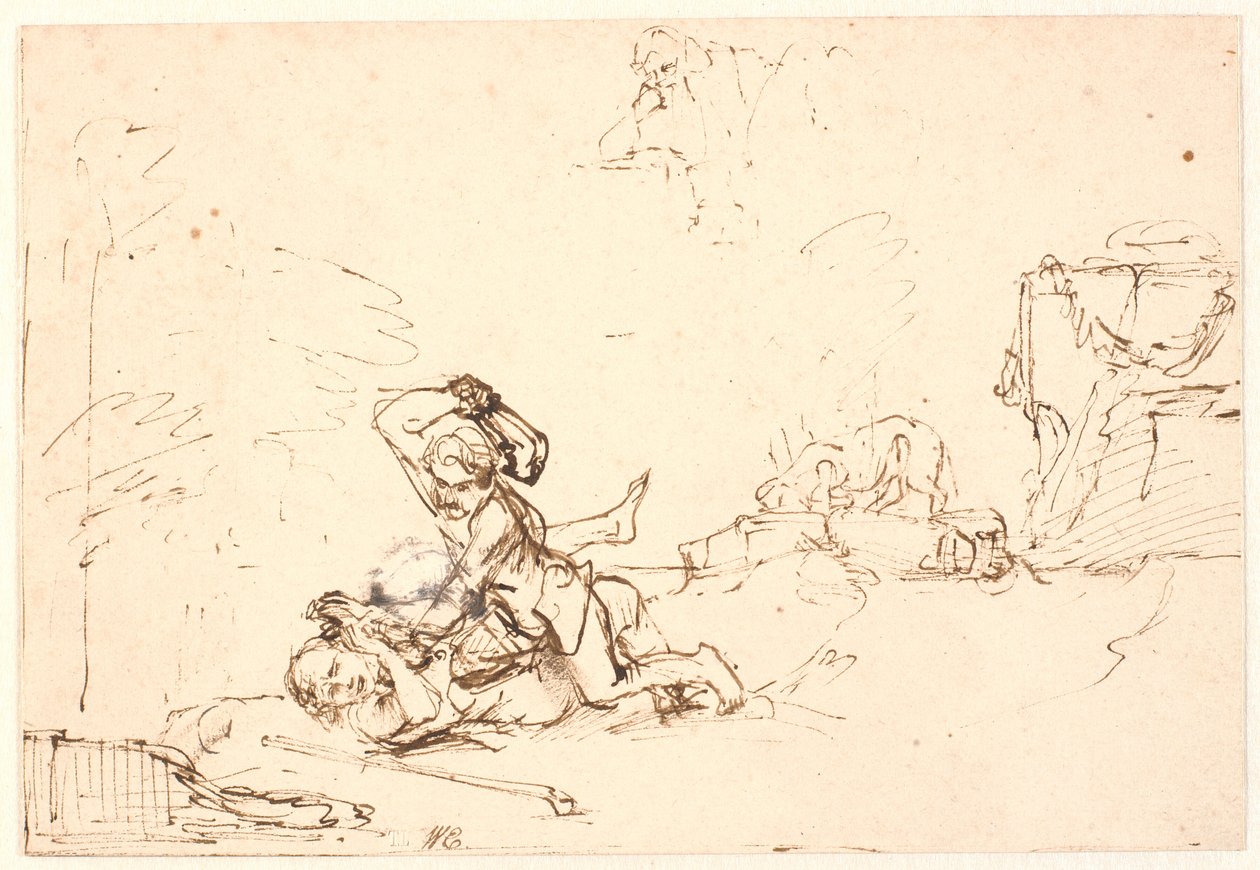 Kain dräpar Abel av Rembrandt van Rijn