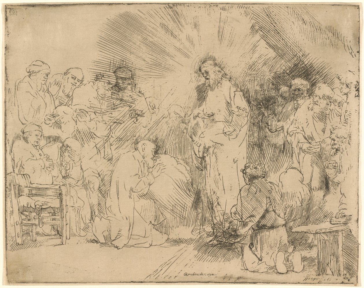 Kristus visar sig för apostlarna av Rembrandt van Rijn