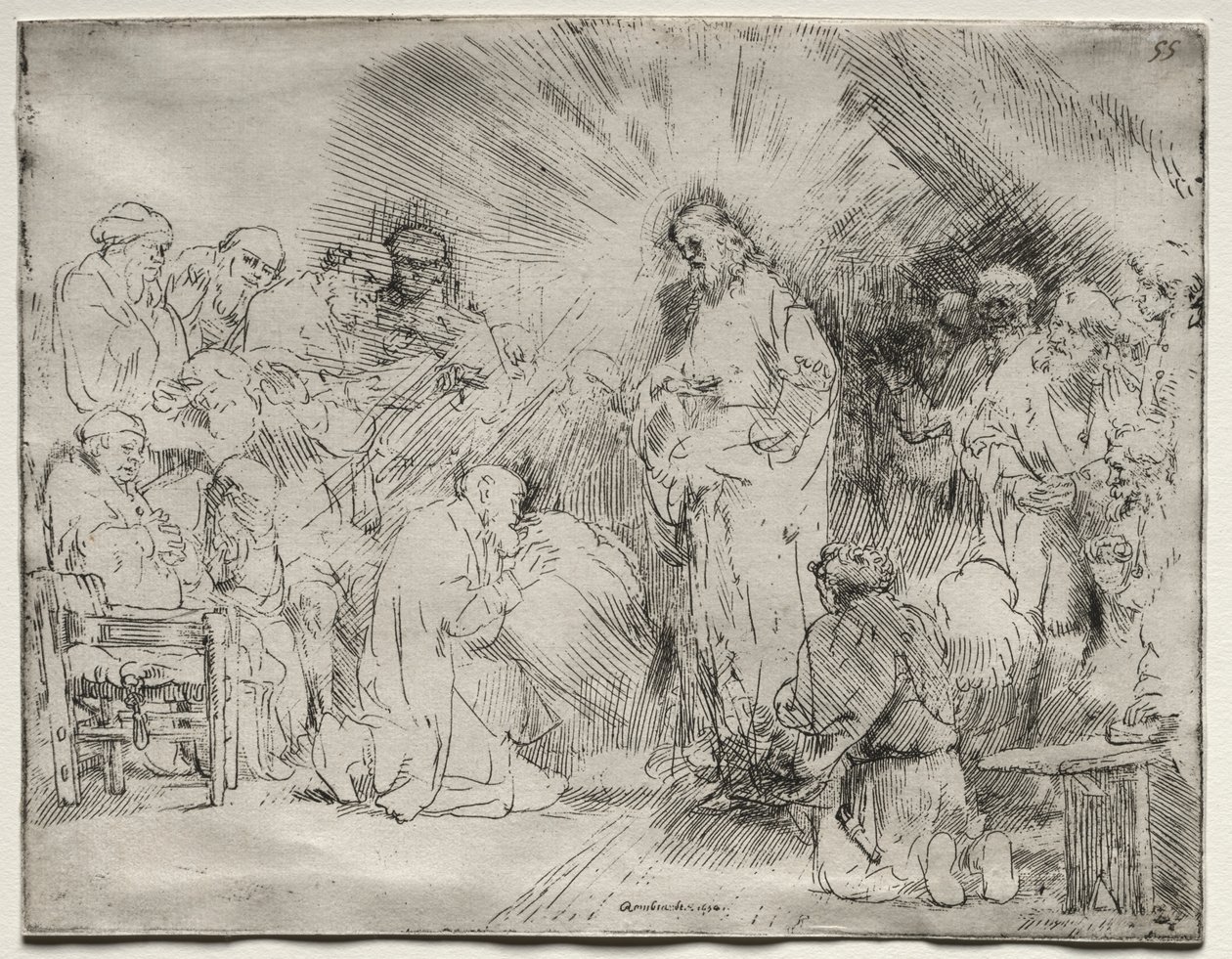 Kristus visar sig för apostlarna av Rembrandt van Rijn