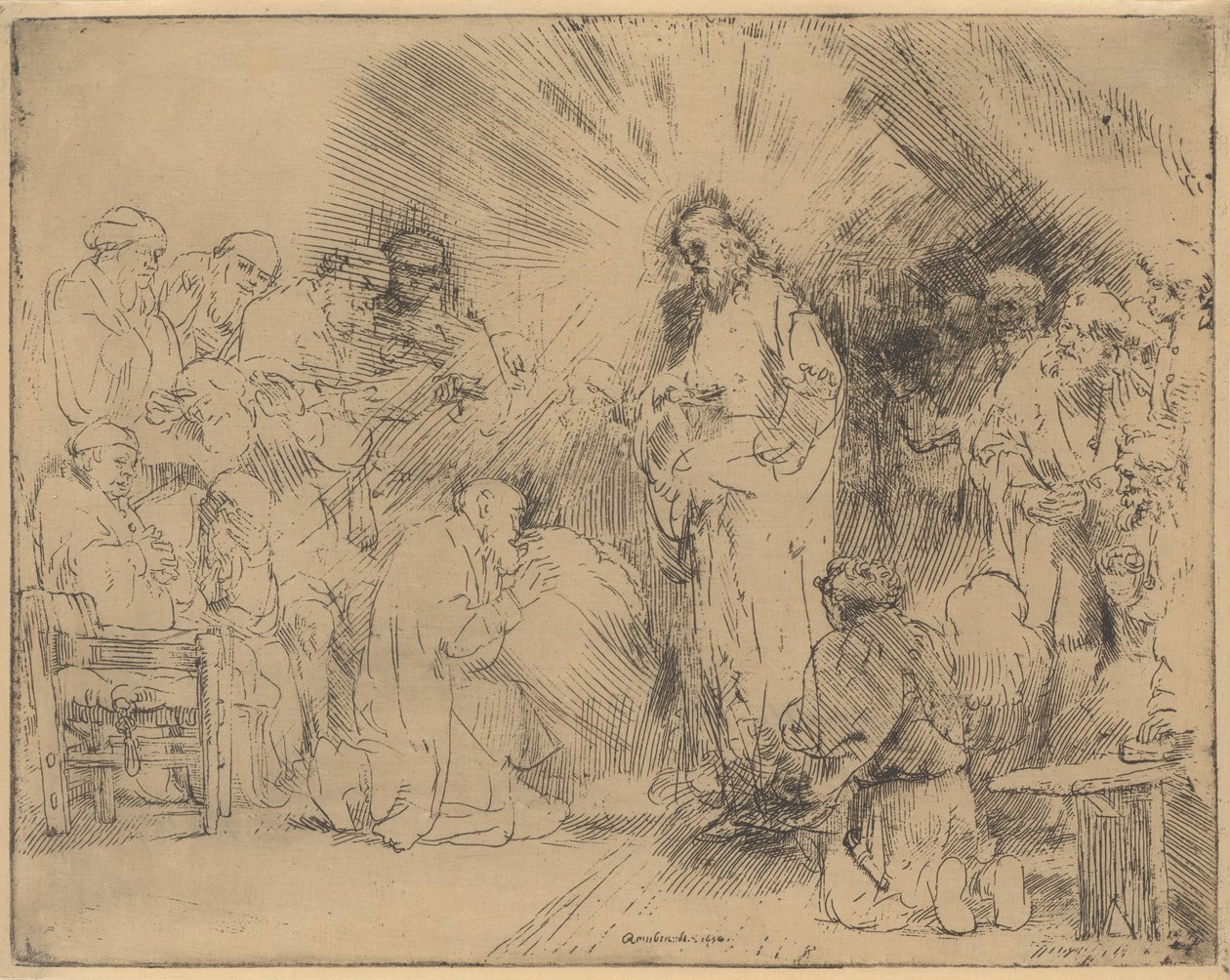 Kristus visar sig för apostlarna, 1656., 1656. av Rembrandt van Rijn