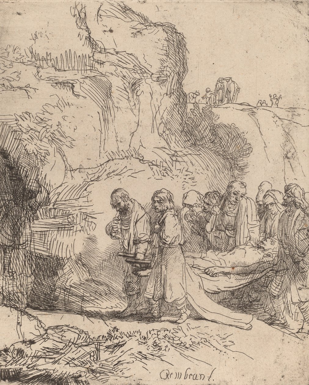 Kristus bar till graven, ca. 1645. av Rembrandt van Rijn