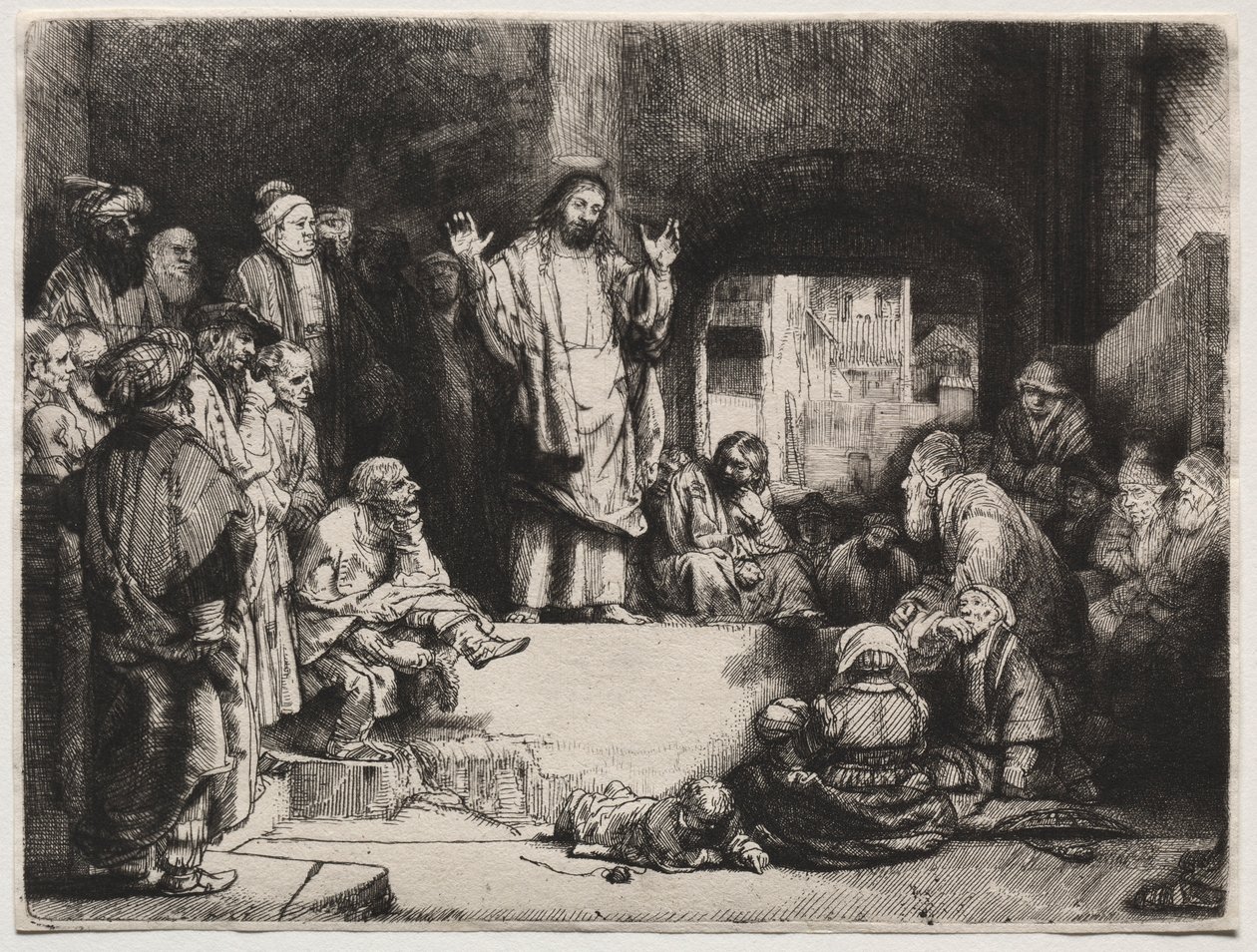 Kristus predikar den lilla graven, ca. 1657. av Rembrandt van Rijn