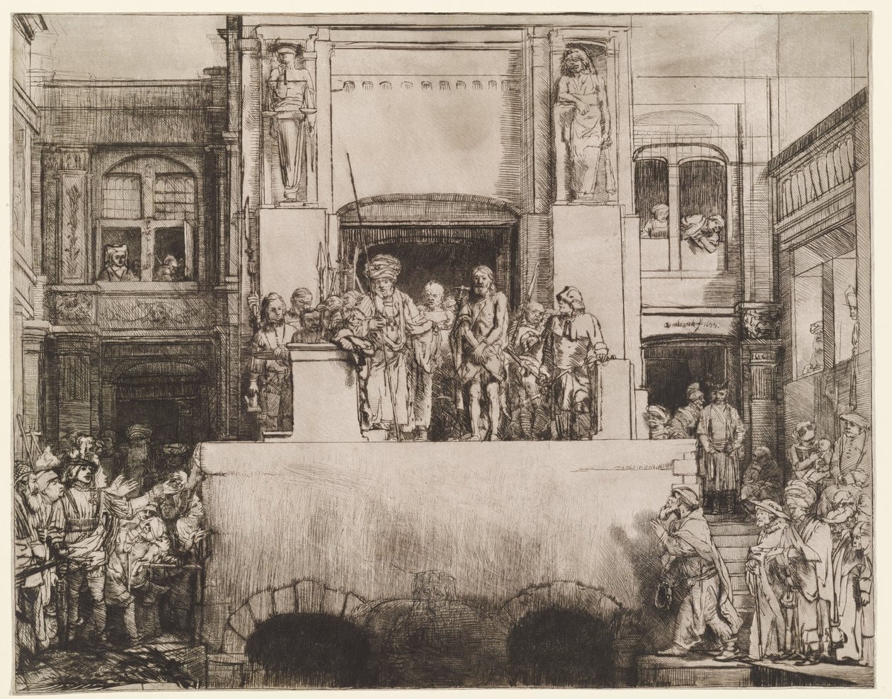 Kristus visas upp för folket (Ecce Homo) av Rembrandt van Rijn