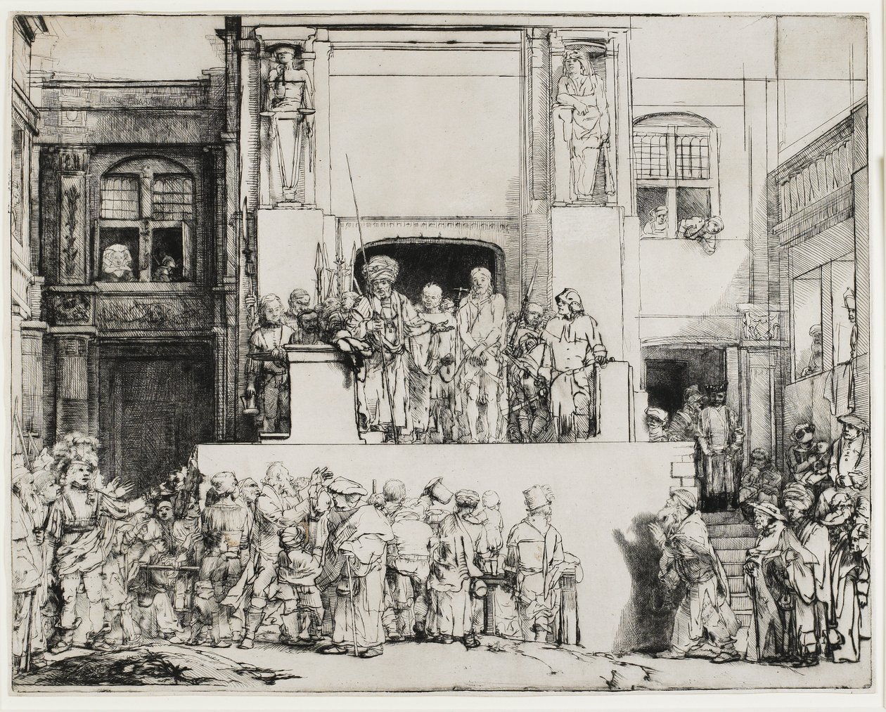 Kristus presenterad för folket (Ecce Homo), 1655 av Rembrandt van Rijn