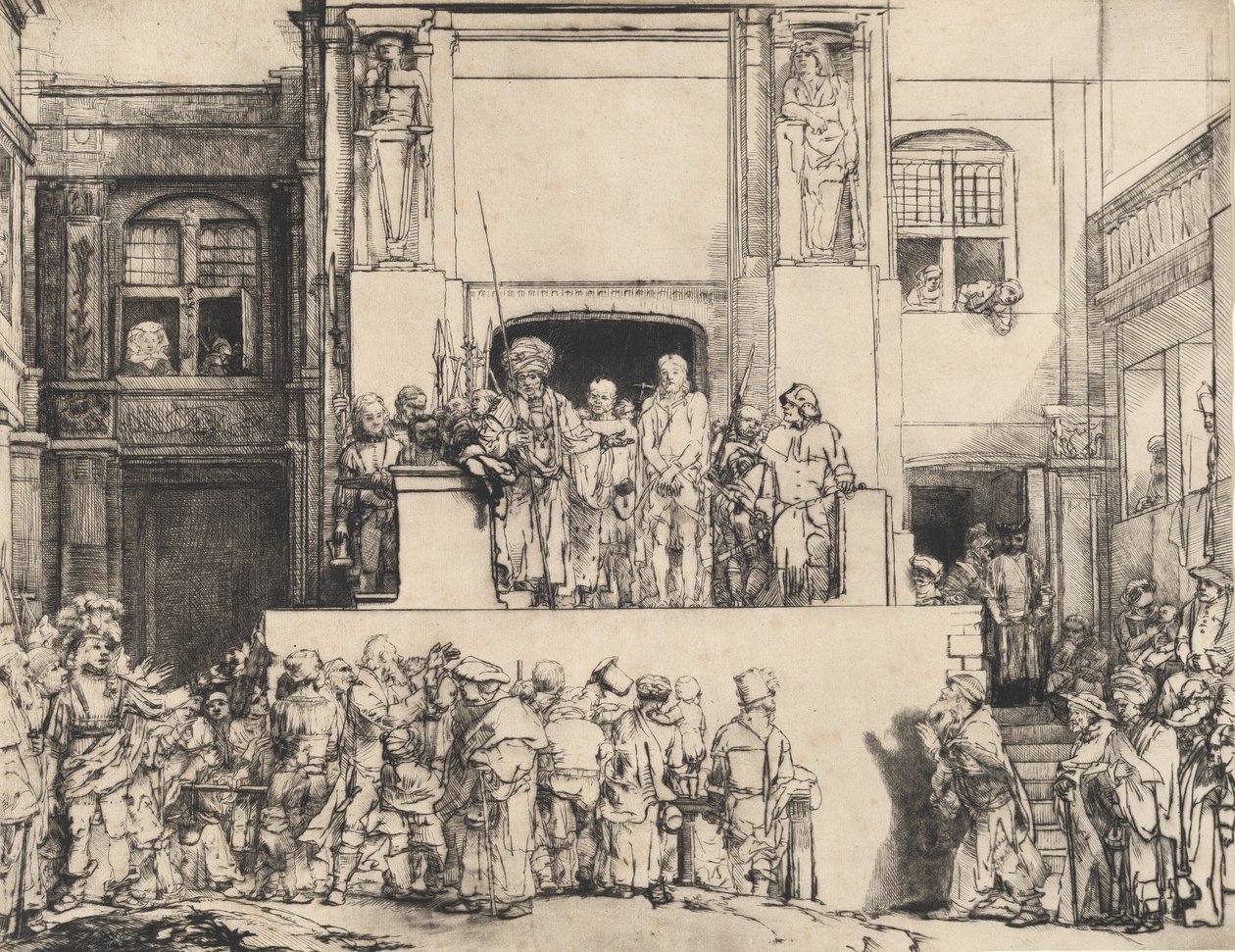 Kristus presenterad för folket: Avlånga plattan, 1655. av Rembrandt van Rijn