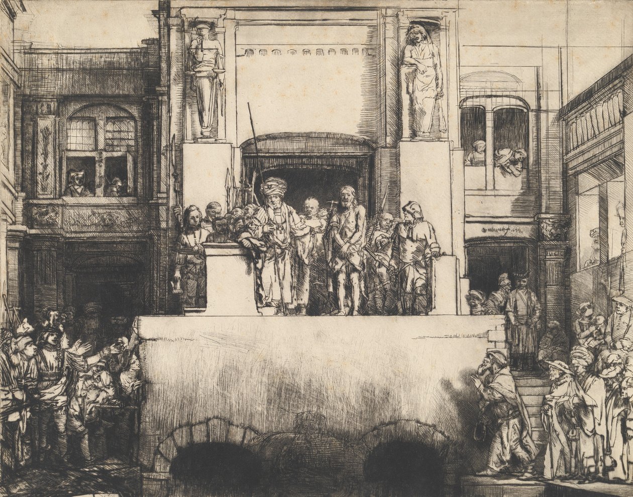 Kristus presenterad för folket: Avlång tallrik, 1655. av Rembrandt van Rijn