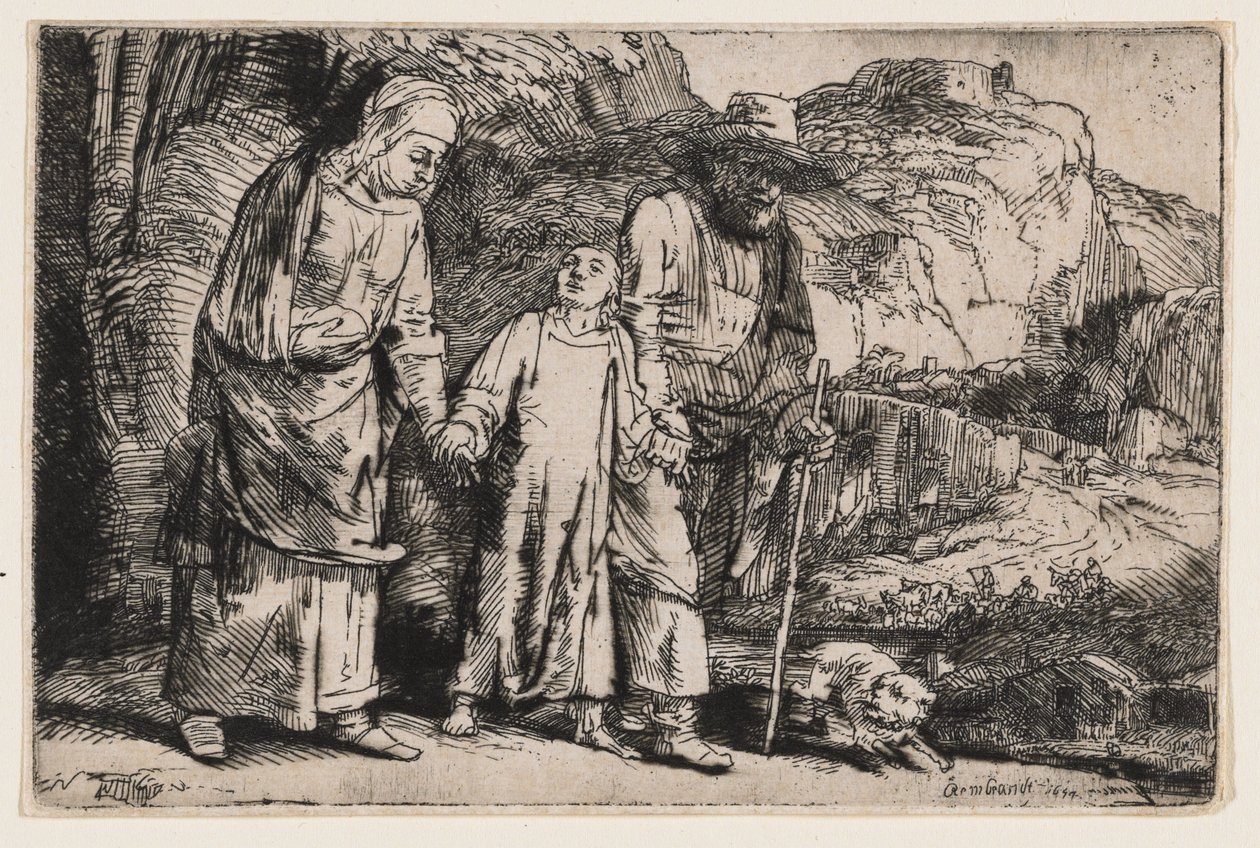 Kristus återvänder från templet med sina föräldrar av Rembrandt van Rijn