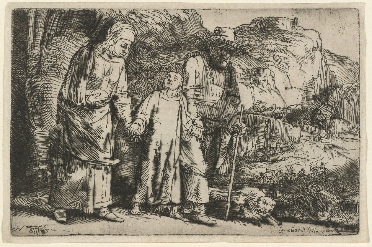 Kristus återvänder från templet med sina föräldrar av Rembrandt van Rijn