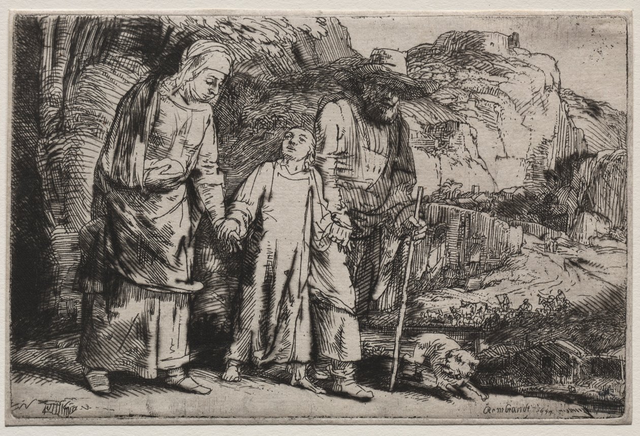 Kristus återvänder från templet med sina föräldrar, 1654. av Rembrandt van Rijn
