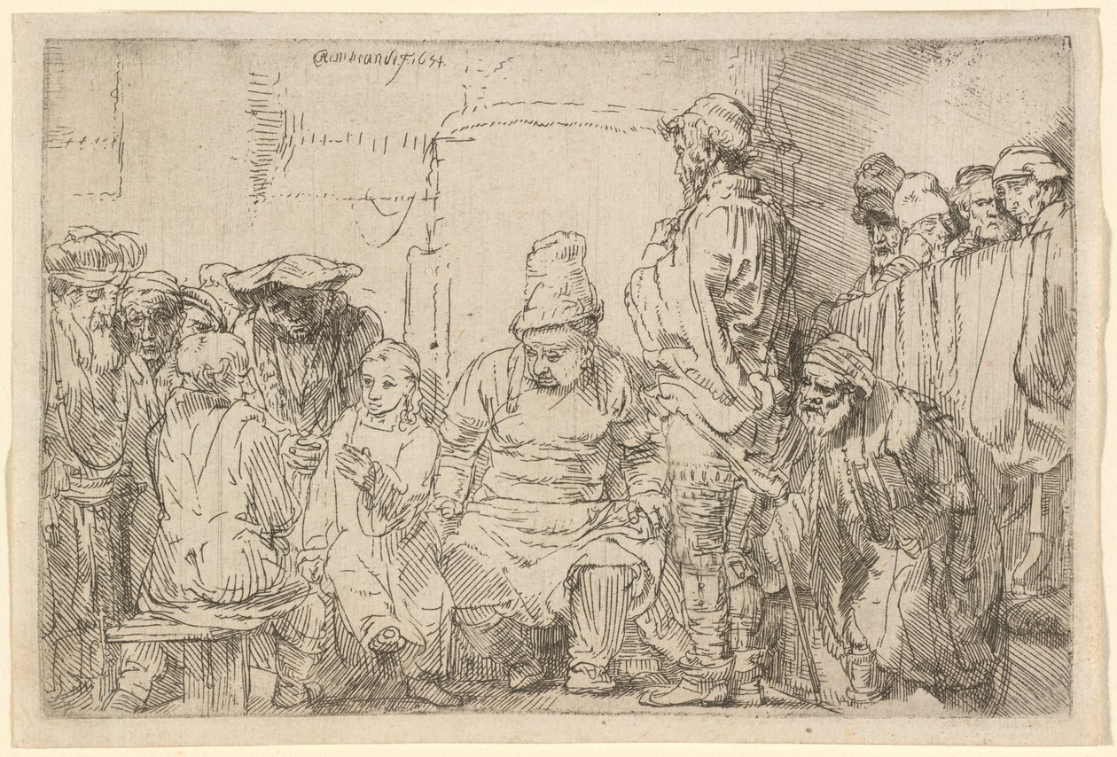 Kristus sitter och disputerar med läkarna av Rembrandt van Rijn