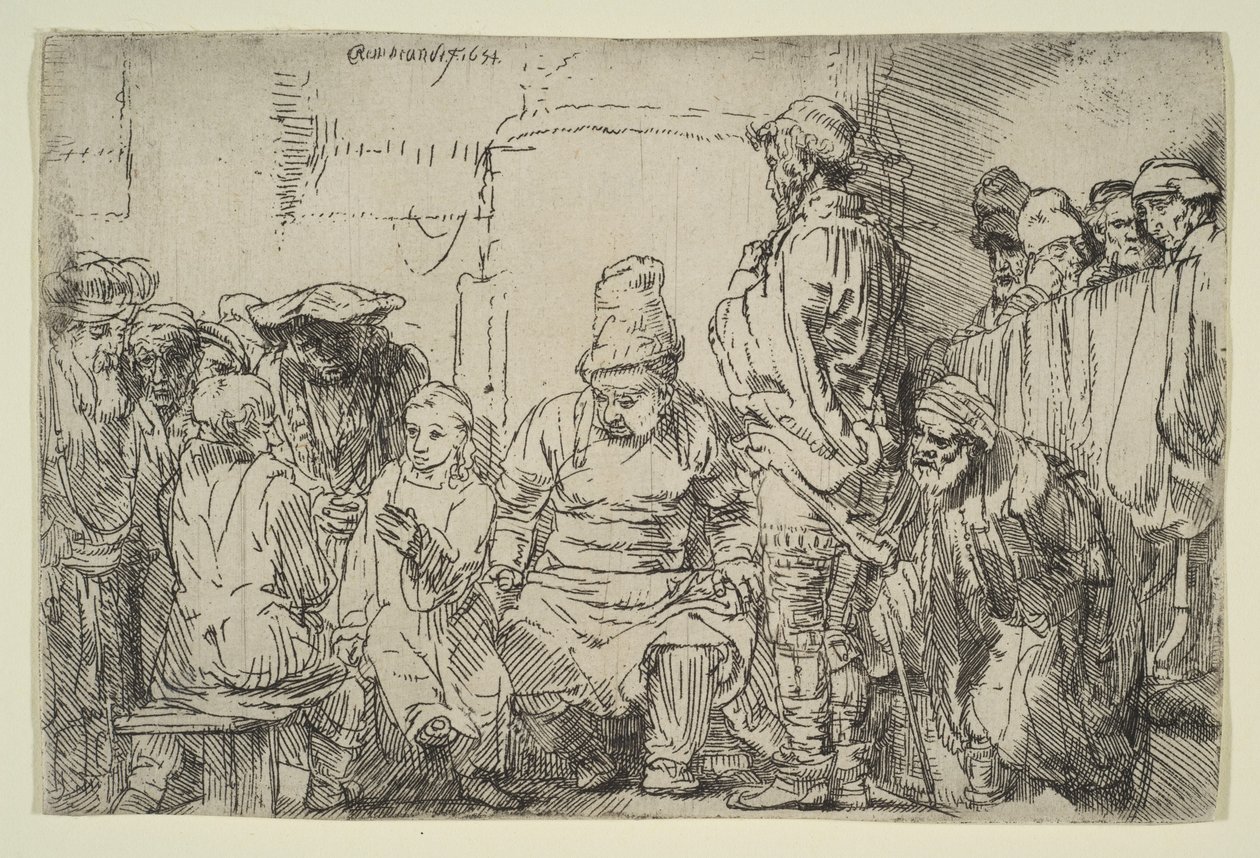 Kristus satt och disputerade med läkarna, 1654. av Rembrandt van Rijn