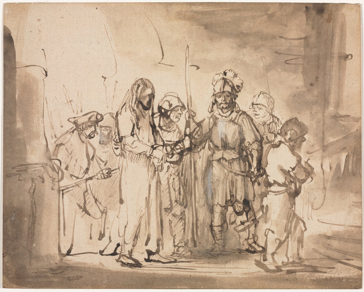 Kristus tagen inför Kaifas av Rembrandt van Rijn