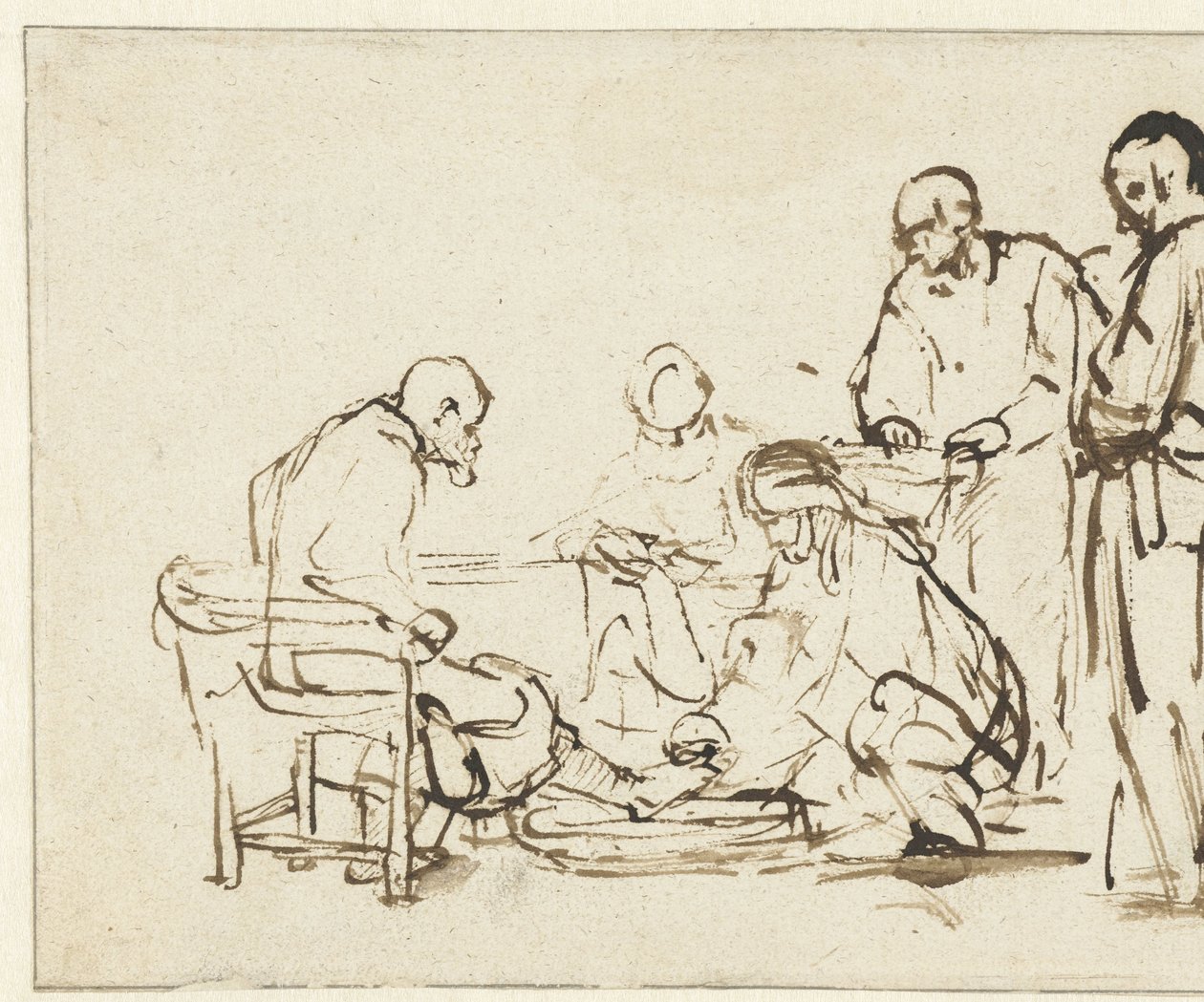 Kristus som tvättar lärjungarnas fötter av Rembrandt van Rijn
