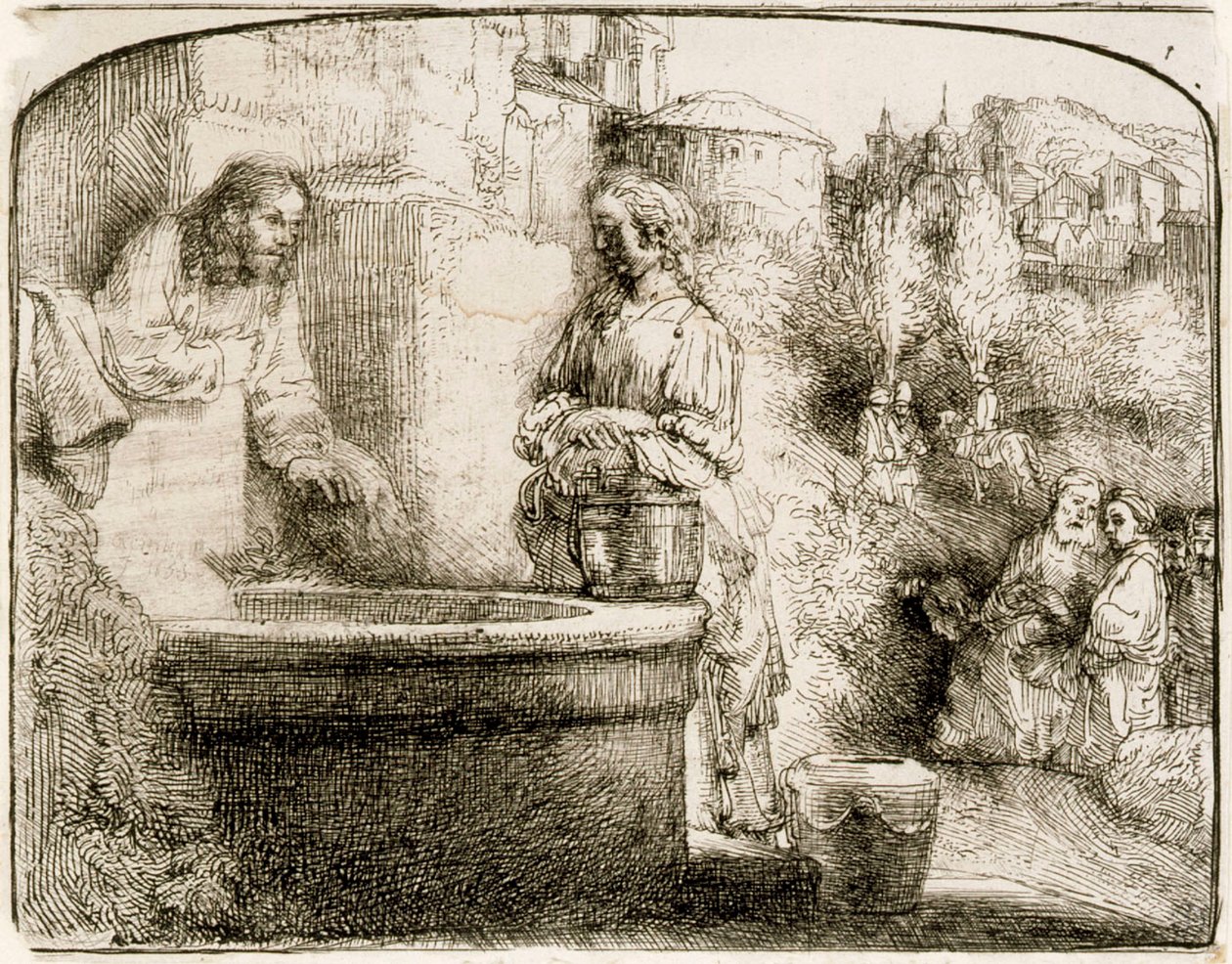 Kristus och kvinnan från Samarien av Rembrandt van Rijn