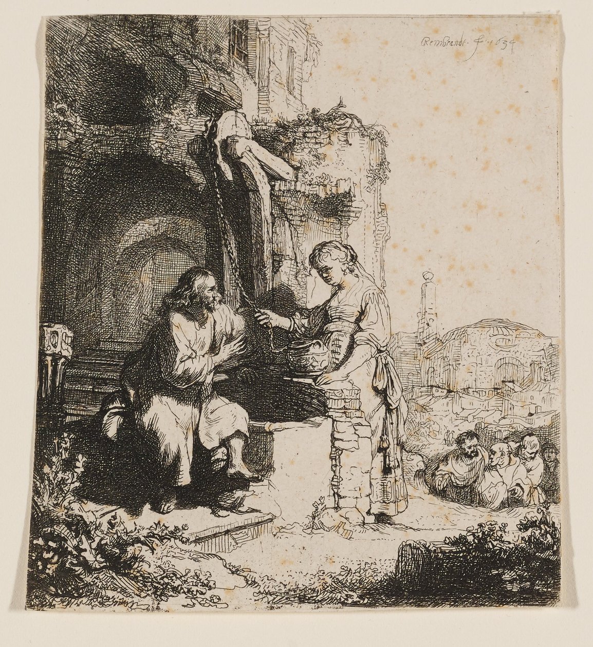 Kristus och kvinnan från Samarien: Bland ruinerna av Rembrandt van Rijn