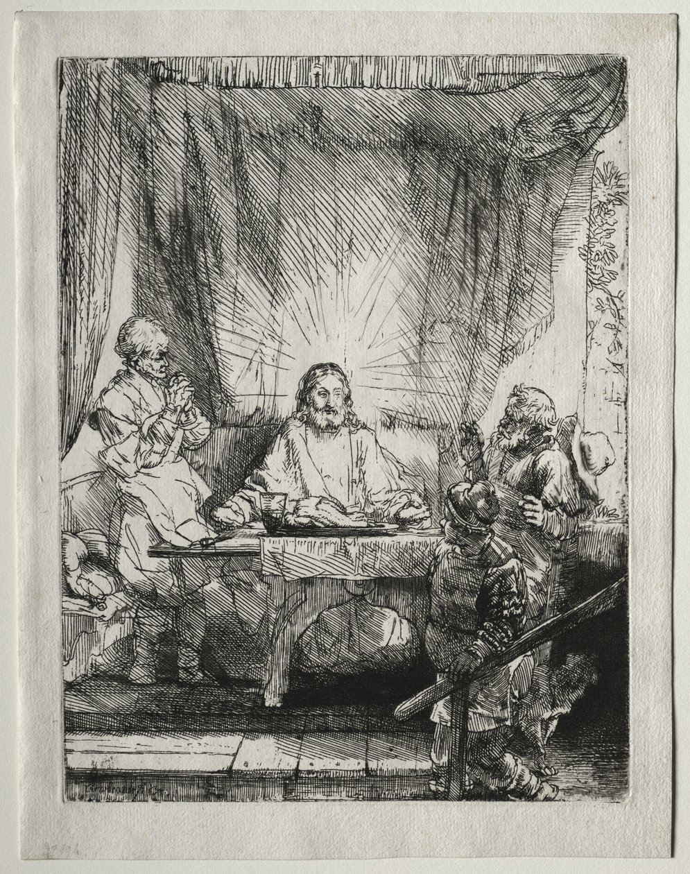 Kristus i Emmaus: Den större tavlan av Rembrandt van Rijn
