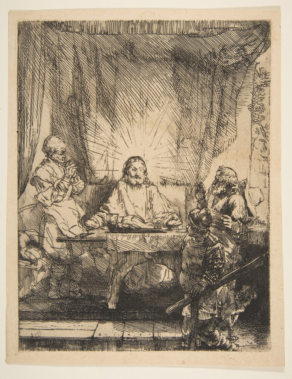 Kristus i Emmaus: The Larger Plate, 1654. av Rembrandt van Rijn