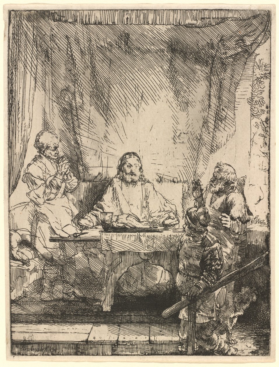 Kristus i Emmaus: den större tallriken av Rembrandt van Rijn