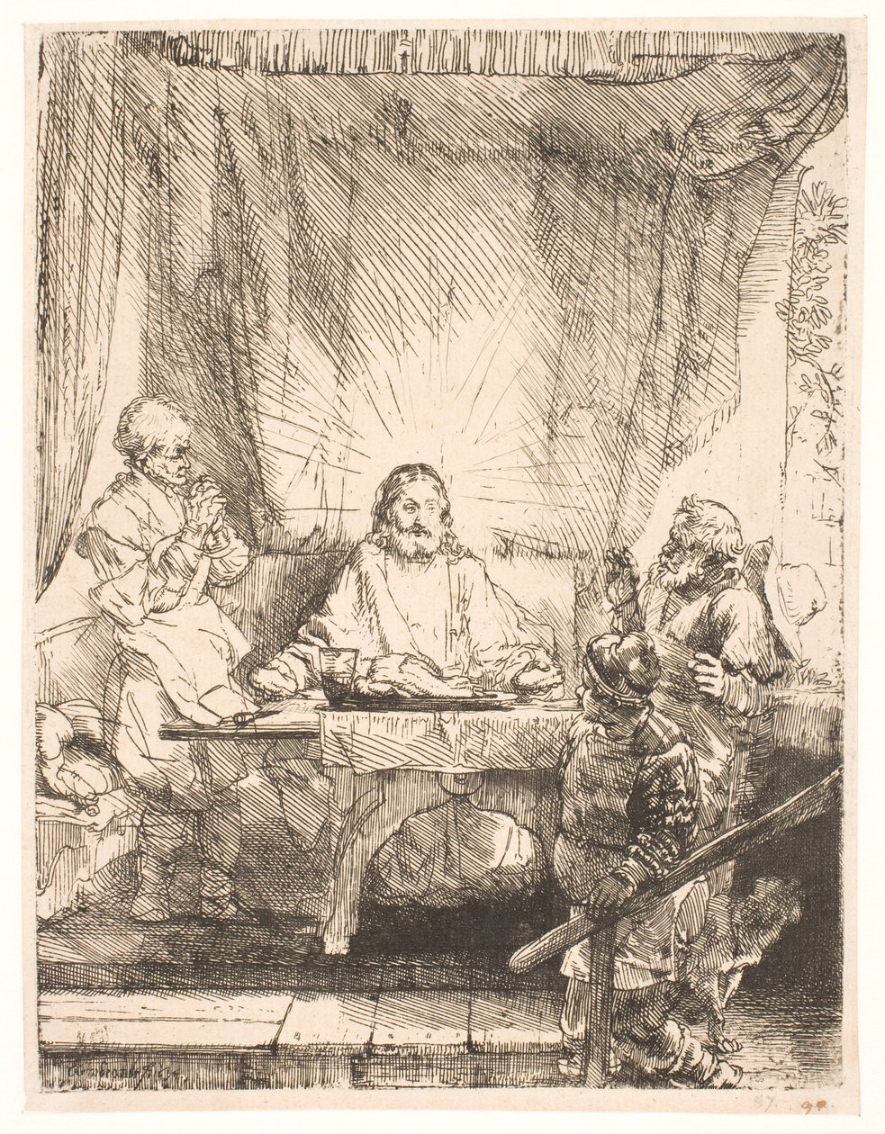Kristus i Emmaus: den större tavlan av Rembrandt van Rijn