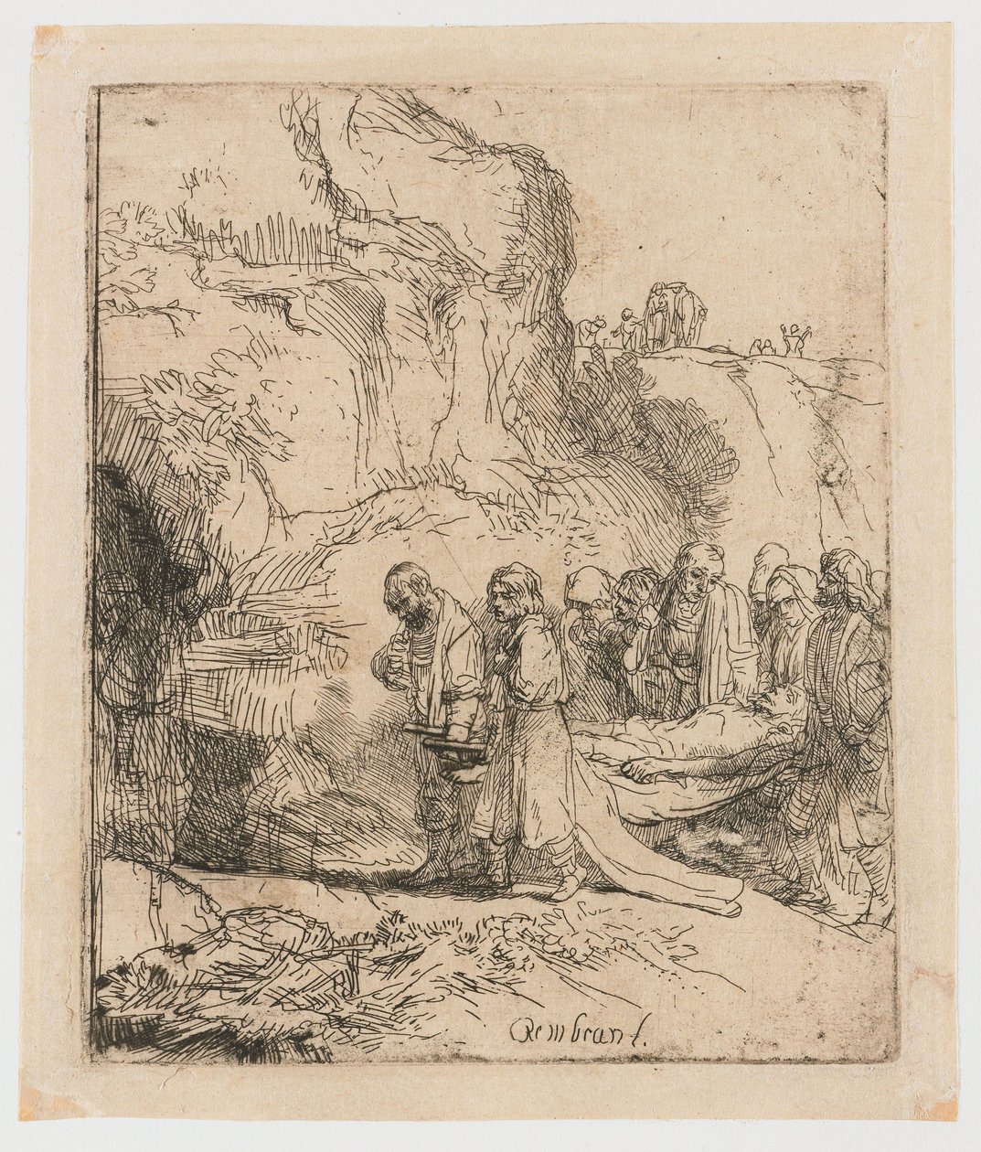 Kristus bar till graven av Rembrandt van Rijn