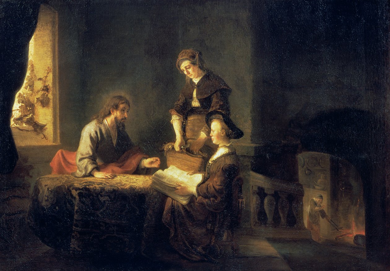 Kristus i Martas och Marias hus av Rembrandt van Rijn