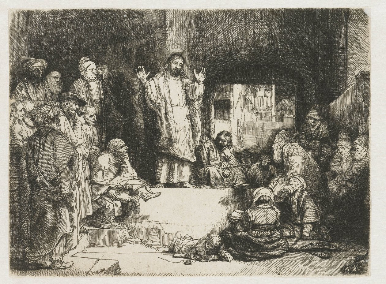 Kristus predikar (”Den lilla graven”) av Rembrandt van Rijn
