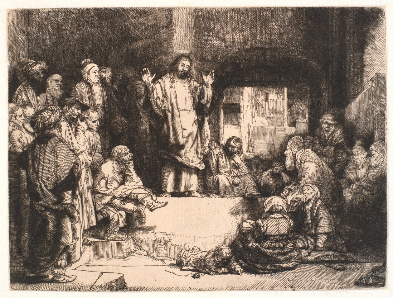 Kristus predikar ("La petite tombe") av Rembrandt van Rijn