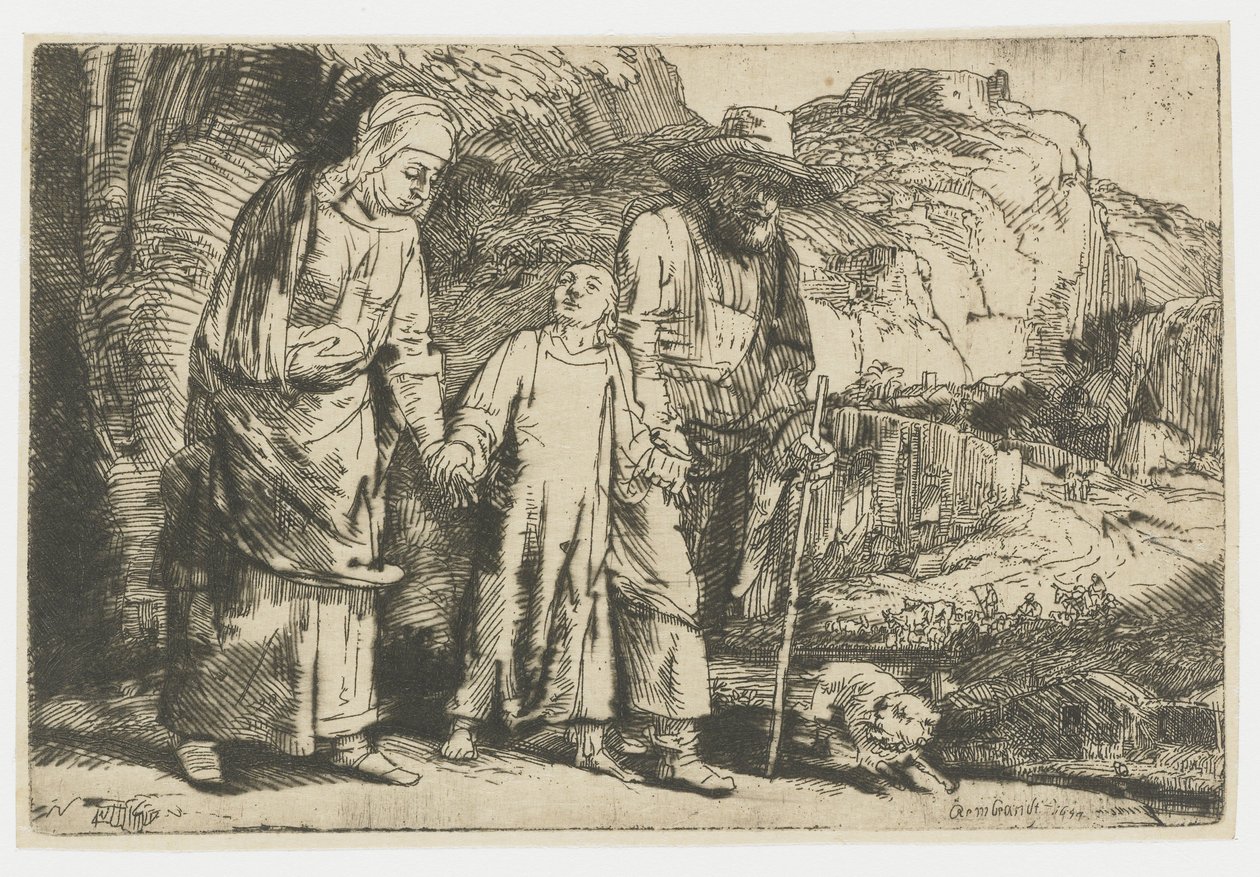 Kristus återvänder från templet med sina föräldrar av Rembrandt van Rijn