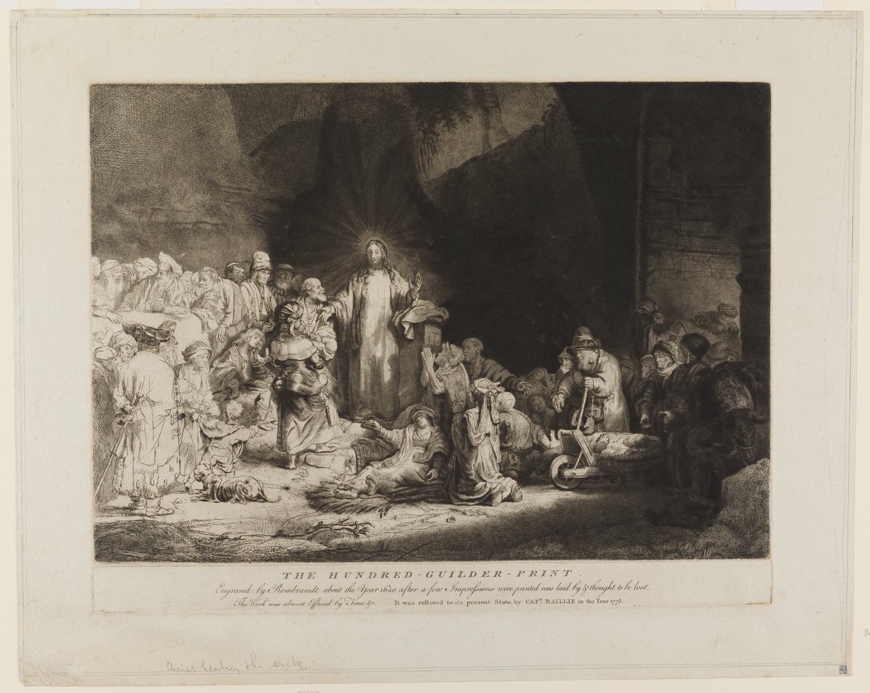 Kristus omgiven av sjuka, som tar emot små barn av Rembrandt van Rijn