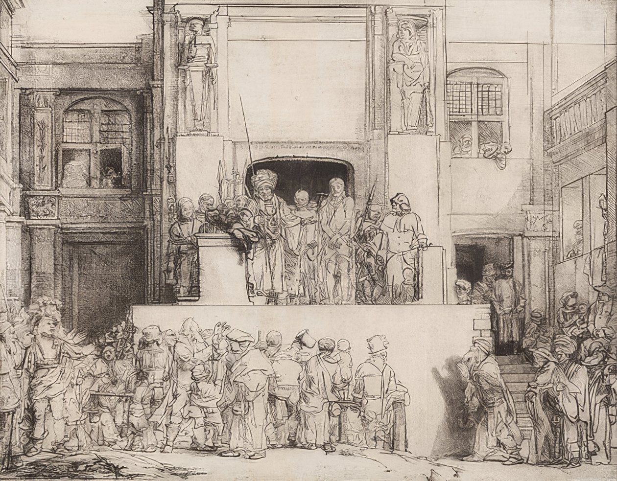 Kristus presenterade för folket. 1655 av Rembrandt van Rijn