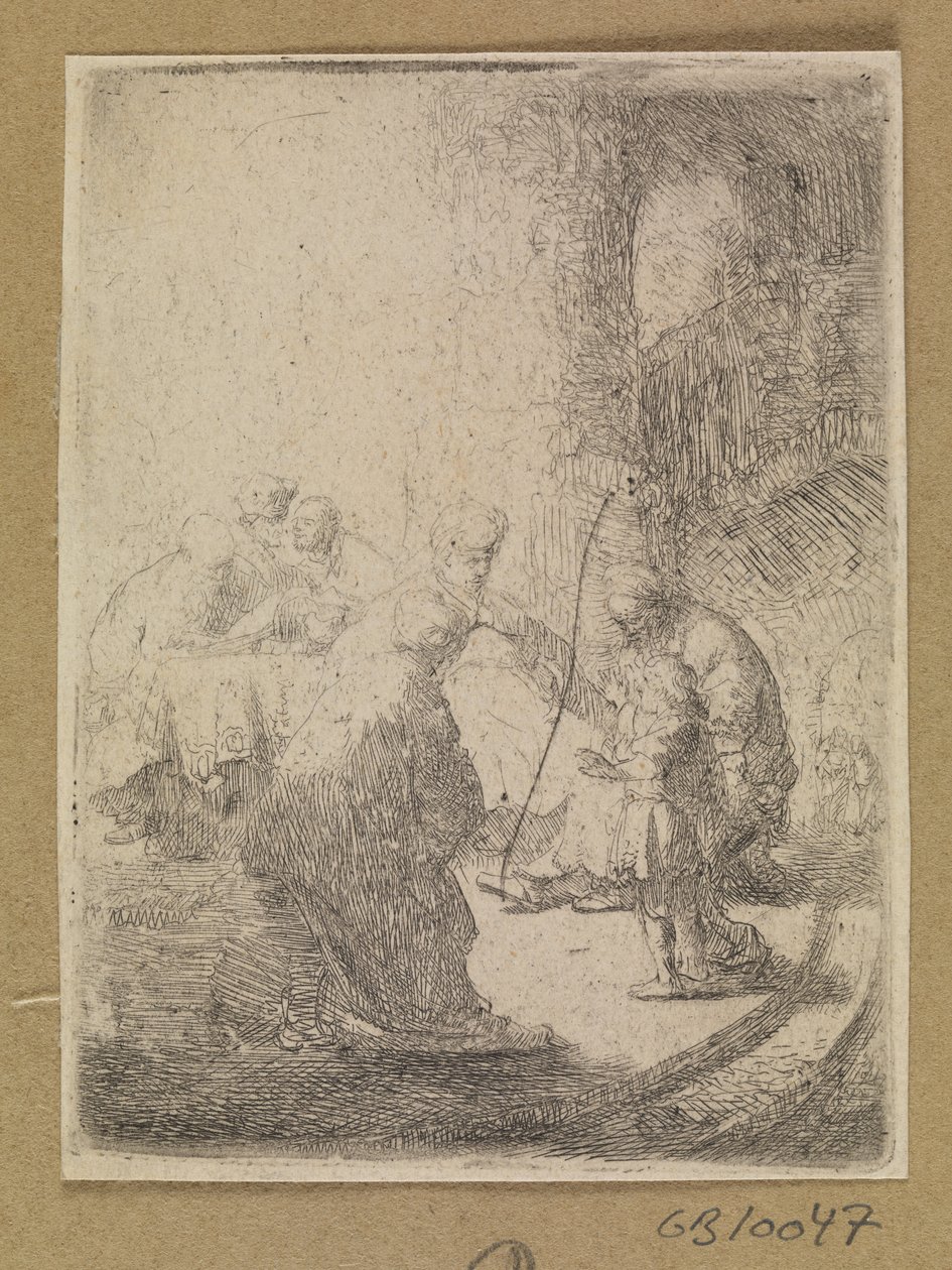 Kristus som ett barn och de skriftlärda. Liten tallrik av Rembrandt van Rijn
