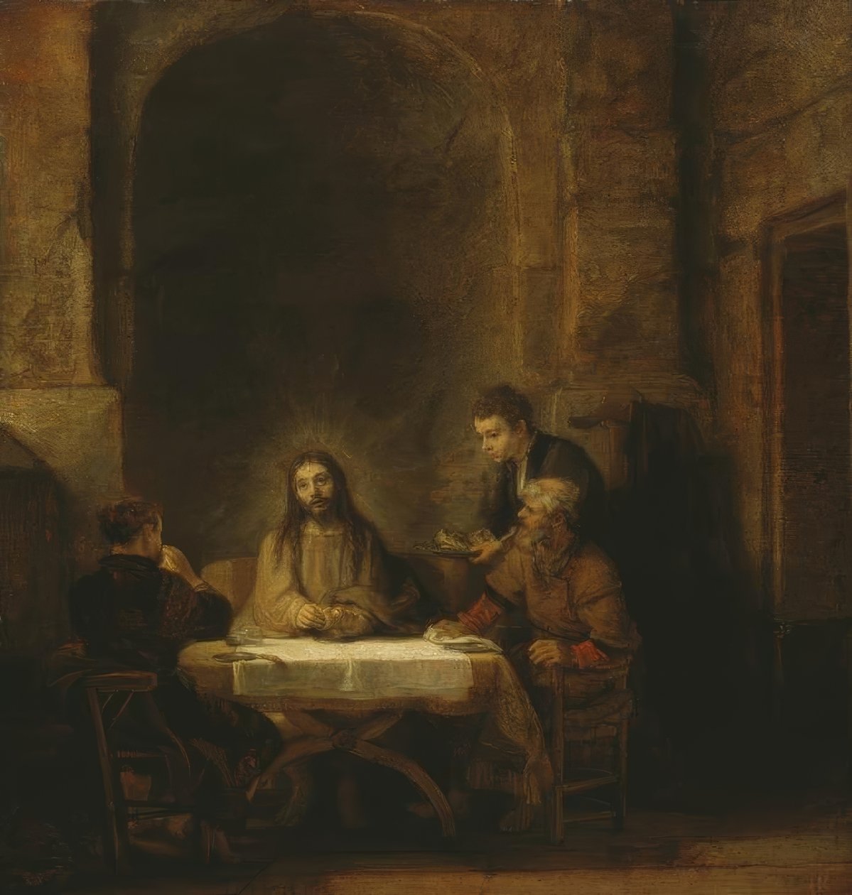 Kristus och Emmaus lärjungar av Rembrandt van Rijn