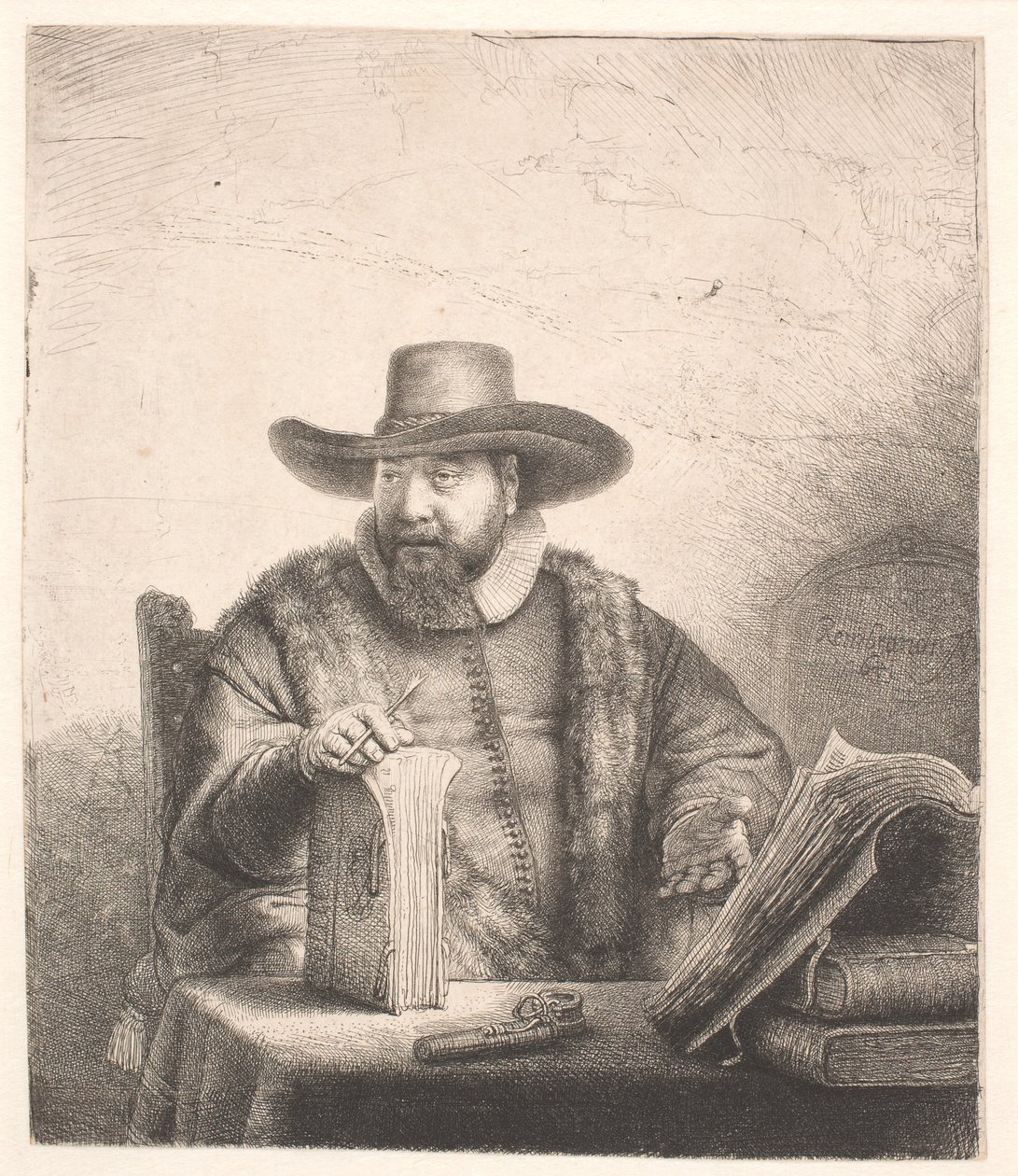 Cornelis Claesz Anslo, mennonitisk predikant av Rembrandt van Rijn